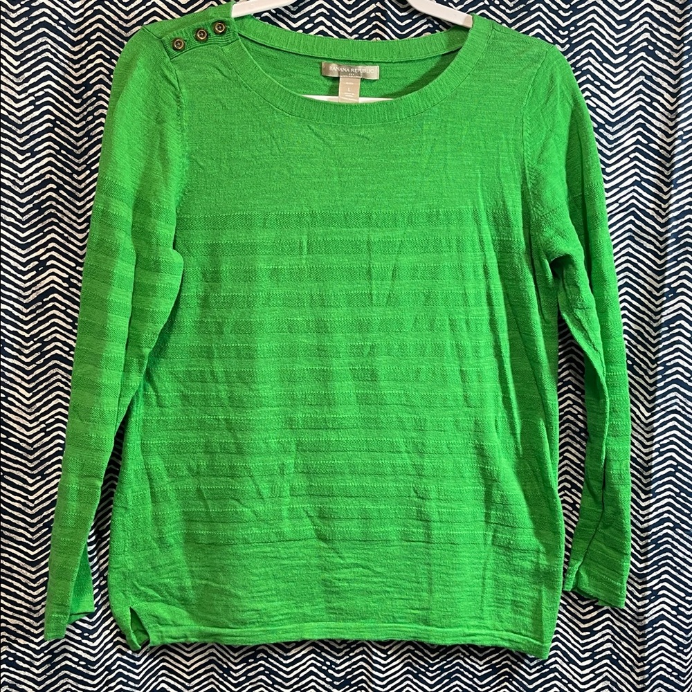 Banana Republic Vibrant Green Knit Top